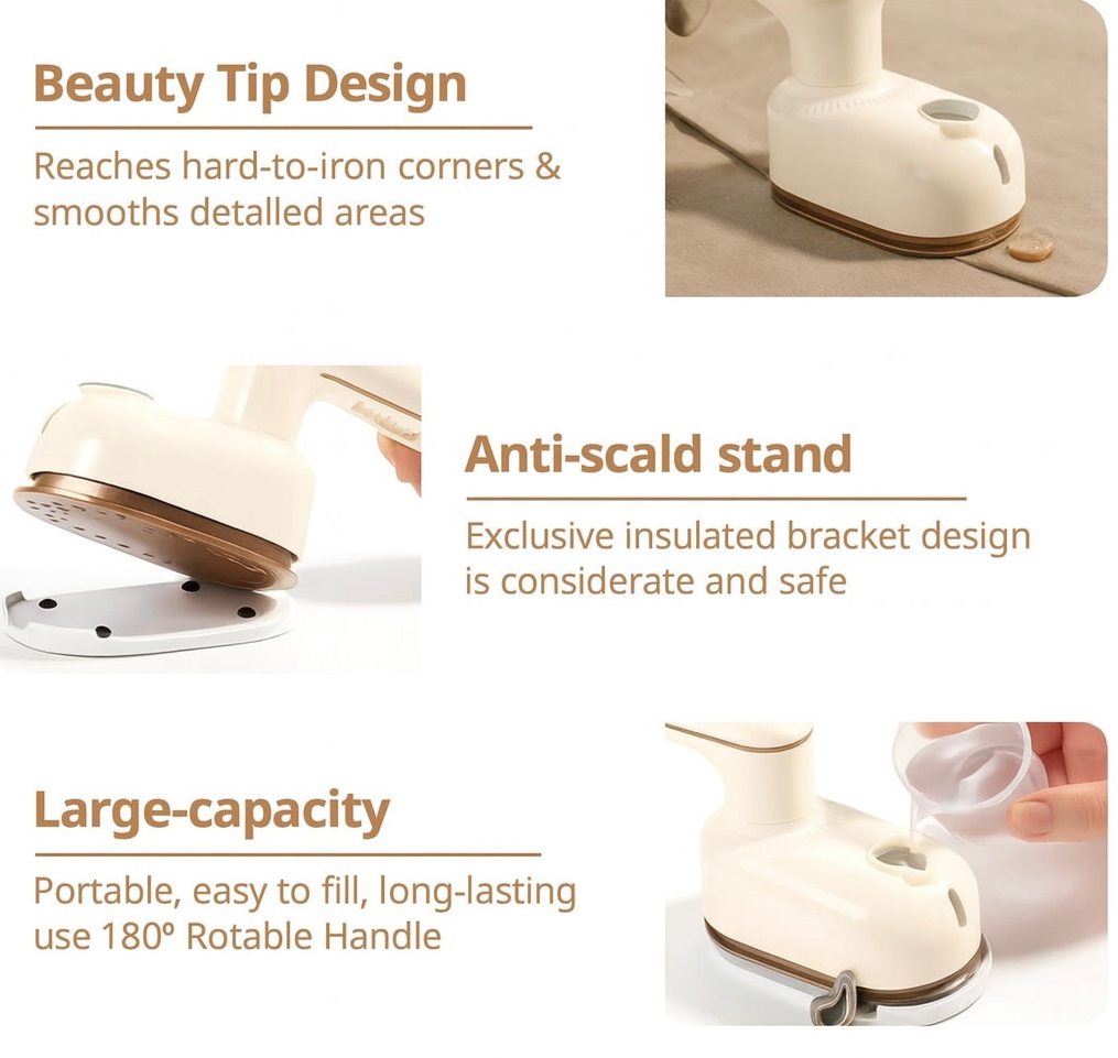 Travel Mini Iron for Clothes – Portable 2-in-1